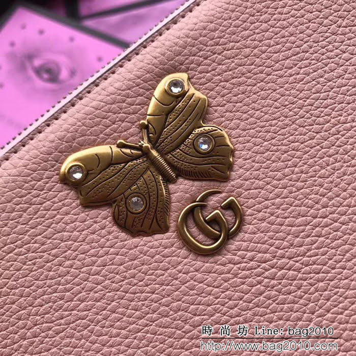 GUCCI古馳 歐洲正品原單 鑲鑽蝴蝶 女士手包 499360 裸全皮 WTG1532